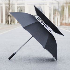 Parapluie de golf automatique double couche 30 pouces en pongee, grand parapluie droit pour l'extérieur - Product Image 2
