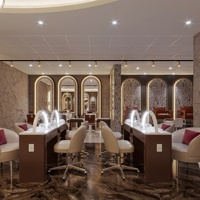 Desain Interior Furnitur Salon Kecantikan Modern Mewah Ramah Lingkungan Tahan Air untuk Toko Manikur, Renovasi Ruangan Lengkap