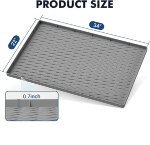 <b>Waterproof</b> 34" X 22" Under Sink Mat for Kitchen <b>Silicone</b> Under Sink Liner, Kitchen Bathroom Cabinet Mat - Product Image 2