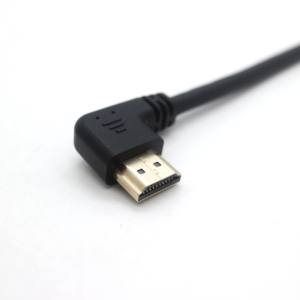 Fiche mâle <span class=keywords><strong>HDMI</strong></span> avec double vis de fixation de verrouillage vers adaptateurs <span class=keywords><strong>HDMI</strong></span> à angle latéral Câble personnalisé industriel composite haute définition - Product Image 3