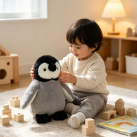 Peluche pingouin lestée, animal en peluche rempli de perles de verre, peluche lestée douce pour apaiser les enfants