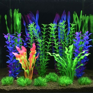 R7 Colorido Pecera <span class=keywords><strong>Artificial</strong></span> Decoraciones Acuario Paisaje Vividly Decor Plastic Plants Set Acuario Plantas - Product Image 1