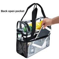 Sacs à déjeuner transparents en PVC personnalisés avec logo, approuvés pour les stades, double compartiment, imperméables, à bandoulière