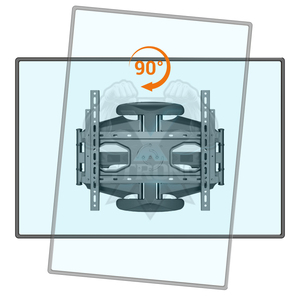 جهاز تلفزيون دوار شديد التحمل يُثبت على الحائط 90 درجة دوران من الصورة إلى المناظر الطبيعية يناسب 37 "-70" TVs حمولة VESA 400x400mm - Product Image 3