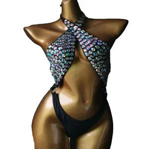 2023 New Sparkling Sexy Women Unique Design Swimwear and Beachwear Crystal Bikini Bling Luxury Diamond Rhinestone Bikini
