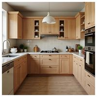 Armoire de cuisine en bois massif Prima Warm Cottage, structure stable, pour petite villa, cuisine étroite