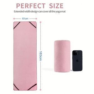 Tapis de yoga antidérapant en silicone avec sangles élastiques, super absorbant, séchage rapide, pour fitness et Pilates - Product Image 3