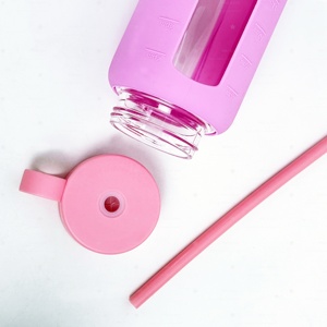 Tốt Nhất Bán 20Oz 26Oz Thủy Tinh Borosilicate Cao Có Thể Với Xử Lý Nắp Tumbler Với Nắp Và Rơm Công Suất Lớn Kính Cốc - Product Image 2