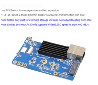 Kit de développement MPS2.5G pour Raspberry Pi 5, incluant un SSD PCIe NVME + carte Ethernet 2.5G HAT 2242 2280 BGA, carte emballée BCM2712
