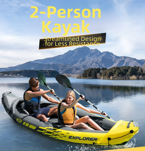 Kayak <span class=keywords><strong>de</strong></span> pêche gonflable INTEX pour 2 personnes, double pagaie, PVC <span class=keywords><strong>de</strong></span> 0,75 mm d'épaisseur, bateau gonflable <span class=keywords><strong>de</strong></span> 3,1 à 4 m, bateau gonflable en PVC, cadeau - Product Image 4