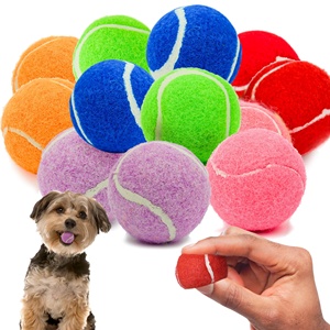 Balles de tennis colorées et résistantes pour animaux de compagnie, en caoutchouc durable, interactives et couineuses, pour l'entraînement et le jeu de rapport du chien, faciles à attraper - Product Image 1