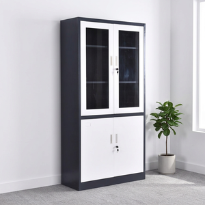 High Quality Steel Filing <b>Cabinet</b> Specifications Swing Glass Door Metal Storage <b>Cabinet</b> Adjustable Office Bookcase with Drawer - Product Image 1