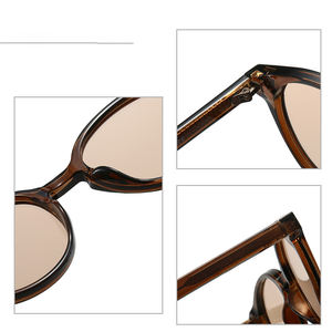 28021 高品質卸売 TR90 サングラス レオパード柄 ラウンド カスタムロゴ入りサングラス 男女兼用 - Product Image 3