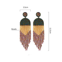 Boucles d'oreilles pendantes personnalisées en perles de rocaille miyuki bohème à pampilles longues boucles d'oreilles pour femmes