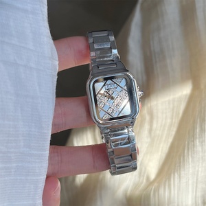 Trendy Luxury Women's Custom Wristwear Square Round <b>Watches</b> Stainless Steel Wristwatch Gold Quartz <b>Watches</b> for Ladies - Product Image 2