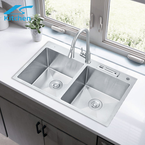 Ordine all'ingrosso NSF certificata mano doppia ciotola lavello da cucina 16 Gauge 304 acciaio inossidabile resistente 5000 unità <span class=keywords><strong>mensili</strong></span> - Product Image 2