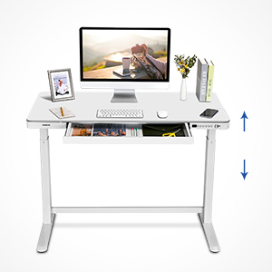 Escritorio eléctrico al por mayor con cajón, puerto de carga USB A a C, altura ajustable - Product Image 4