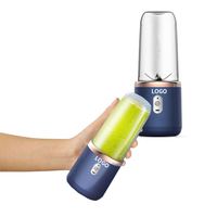 Fabrieks prijs draagbare blender van roestvrij staal met plastic beker, fruitmixer met fles, draadloos oplaadbaar voor de keuken