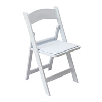 Chaises de mariage pliantes en bois massif et résine, design moderne, blanches, pour l'extérieur, avec cadre en plastique, pour événements et fêtes