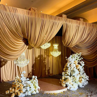 Rideau de fond en soie de lait de haute qualité, draperies sans plis pour la décoration de mariages, de fêtes et d'événements