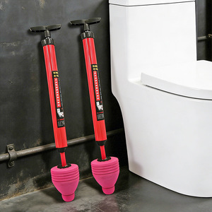 Toilet Plunger Rubber Cup Plastic Handle For Unclogging Toilet And Sewer Pipes - Product Image 1
