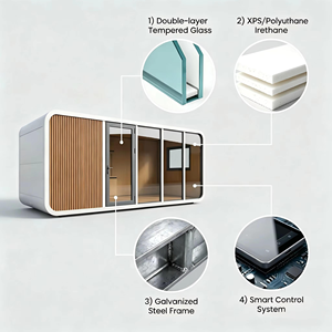 Cabaña Prefabricada Personalizable Tipo Apple, Casa Móvil Prefabricada, Oficina en Cápsula, Cabaña Pequeña Tipo Apple, <span class=keywords><strong>Alquiler</strong></span> <span class=keywords><strong>de</strong></span> Casa Tipo Cápsula - Product Image 5