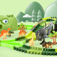 Mainan Dinosaurus MST Toys, Trek Balap Fleksibel Dunia Dinosaurus, Edukatif, Rakit Trek Dinosaurus, Mobil Slot untuk Anak-anak