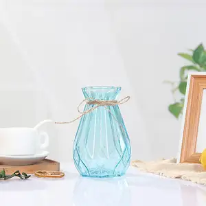 Glass Mini Vase for Flowers, Origami Centerpiece Decor, Minimalist Rustic Suitable Dried and Plants Decorations Home Office, Boh