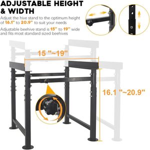 Pomelo New Adjustable <b>Black</b> Sturdy 201 Stainless Steel Beehive <b>Bracket</b> 1 Year Warranty Easy Assembly Beekeeping Equipment - Product Image 3