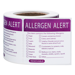 Costom Print Restaurants Kitchen Food Rotation Allergen <strong>Allergy</strong> Warning Adhesive Stickers <strong>Labels</strong> for Restaurants