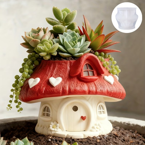 DUMO DIY Mushroom House Flower Pot Silicone Mold: Home Decor Storage and Decoration Silicone Mold - Product Image 4