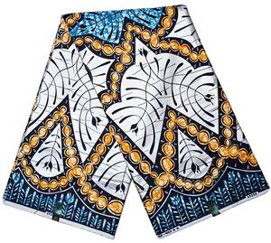 Venta caliente 100% algodón Grand Wax telas africanas <span class=keywords><strong>arena</strong></span> dorada Grand Golden Wax Prints 6 yardas Material <span class=keywords><strong>de</strong></span> ropa Batik para exteriores - Product Image 3