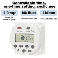 AC 220V 24V 12V Timer Daya Digital LCD yang Dapat Diprogram, Sakelar Waktu Relay 17 Grup Kontrol Waktu 16A Bersertifikasi CE CHY CN101A