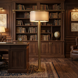 Lampadaire en métal de luxe en laiton AK avec base ronde en laiton fini au meilleur prix en Inde pour décor de fêtes/décor de chambre - Product Image 2