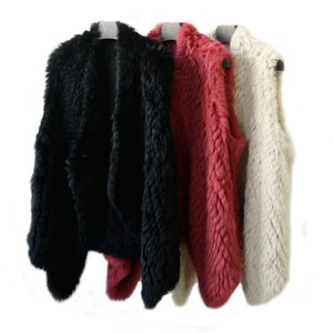 Gilet <span class=keywords><strong>d</strong></span>'hiver en fourrure de lapin pour femme, court et chaud - Product Image 4