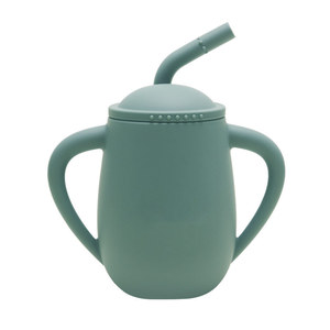 Silicone Baby <b>Straw</b> <b>Cup</b> Double Eared Small Capacity Learning To Drink Water <b>Cup</b> 13-24 Months - Product Image 1
