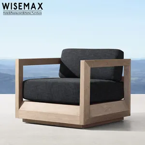 WISEMAX FURNITUREホテルガーデンセクションパティオソファセットチーク材屋外家具パティオソファビッグサイズ7席ソファセット