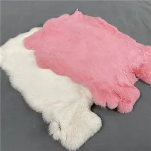 Chinese Soft Thick Hairs Dyed Natural white cream Colors Rex Rabbit Fur