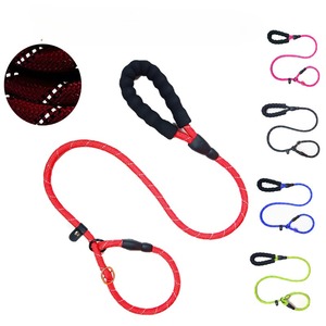 Hot Sale Durable Reflective Adjustable Nylon Slip Lead Dog Training Rope Dog Leash Heavy Duty with Soft Padded Handle - Product Image 2