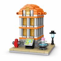 Set de Construcción de Bloques Industriales Personalizados con Mapa, Letrero y Fuente, Juguetes Únicos para Niños, Decoración de Escritorio de Oficina y Diversión