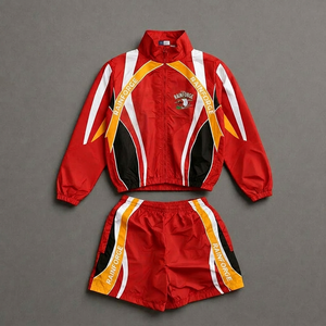 Conjunto de Pantalones Cortos y Chaqueta Deportiva Vintage de Alta Calidad con Logotipo Personalizado, Ropa Deportiva Retro con Bloques de Color, Conjuntos Deportivos para Hombre - Product Image 3