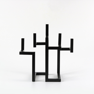 Luxe abstrait métal Art déco Design carré Tube bougeoir intérieur maison bureau décor anniversaire Table décoration <span class=keywords><strong>comptoir</strong></span> - Product Image 3