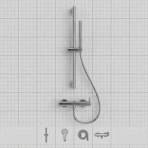 Stainless Steel Shower Set Adjustable Riser Pressure Boosting Handheld Shower Complete Bathroom Kit Easy Cleaning - Product Image 2