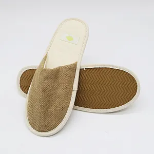 New Eco-friendly Hotel Slippers Manufacturer Linen Spa Slippers Sustainable Biodegradable Eco-friendly Slippers For Hotels