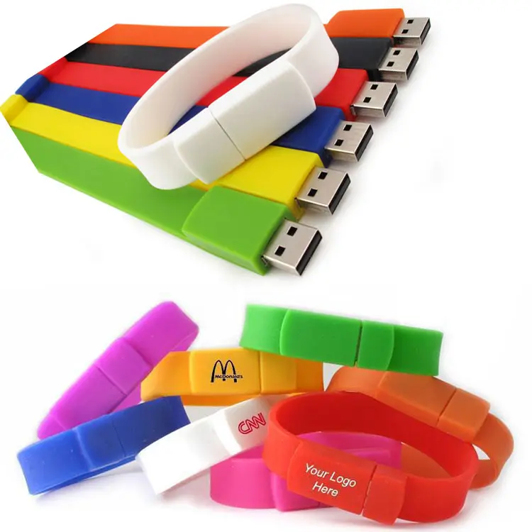 Clé USB personnalisée, bracelet étanche, disque Flash 16 Go, bracelet en silicone, clé USB, bracelet, disque USB