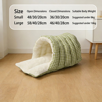 Lit-caverne pour chat en velours, best-seller, chaud pour l'hiver, maison fermée pour animaux de compagnie, lit en guimauve pour chat, coussin amovible et lavable, pour petits chiens et chats