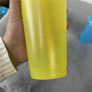 USA 16oz 24oz PP pack of 5 Reusable Hard Plastic Venti glitter Reusable Frosted plastic ice cold LGBT <strong>Pride</strong> glitter Iced cold cups - Product Image 5