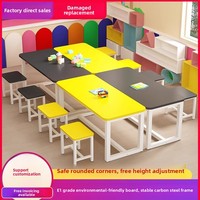 Escritorio Infantil de Acero y Madera con Descuento, Mesa de Estudio Personalizable en Tamaño, Color y Material para Jardín de Niños y Primaria, para Dibujo, Actividades y Entrenamiento