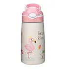 Bouteille d'eau pour enfants en acier inoxydable imprimée avec paille – Contenant à boisson adapté aux enfants