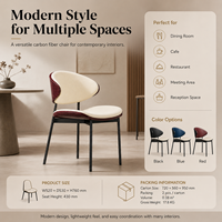 Silla de Comedor con Respaldo de Fibra de Carbono, Asiento de Cuero Ultrafibra y Patas de Metal para Uso en Restaurantes al por Mayor, Suministro OEM Personalizado B2B